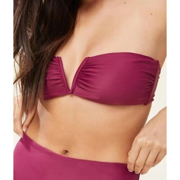 Andie Swim The Scala Bikini Top Size Medium Plum Purple Nylon Spandex NWT - Picture 1 of 5
